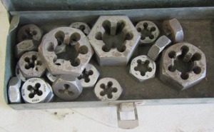 lot 116 image: Metal box with  ASSORTED DIES