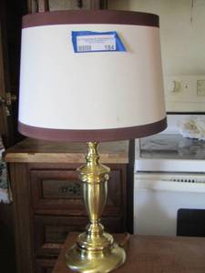 lot 184 image: gold bedside lamp with shade