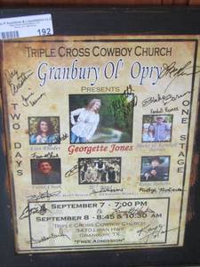 lot 192 image: Triple cross cowboy church framed photo signed 1613