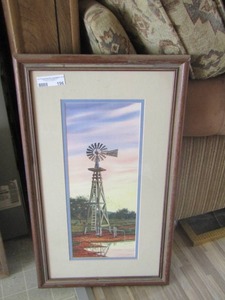 lot 196 image: Windmill framed art 2917