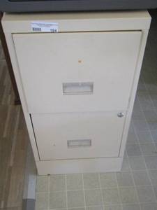 lot 194 image: 2 drawer tan colored file cabinet