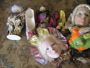 lot 204 image: doll faces- porcelain shoes much more