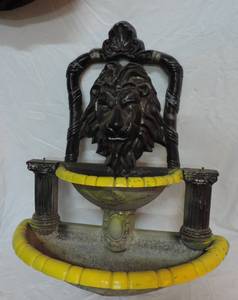 lot 46 image: Lion fountain needs pump this one is metal