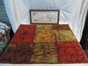 lot 56 image: Too small rugs and wall picture