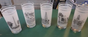 lot 105 image: The Alamo Texas Monuments Drinking Glass - 7 12 Tall 150th Anniversary