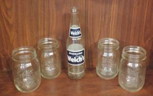 lot 116 image: For Pepsi mason jars and a Welchs bottle