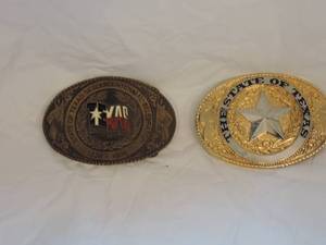 lot 146 image: 2 Texas belt buckles