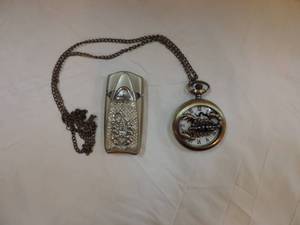 lot 170 image: Scorpion pocket watch scorpion butane lighter