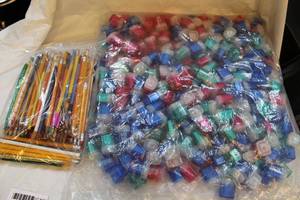 lot 202 image: Lot of pencil sharpeners and a bag of pencils