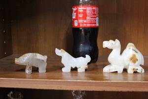 lot 217 image: Marble pig, dog and camel