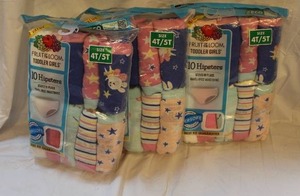 lot 241 image: 3 unopened packs of fruit of the loom toddler girls 45t briefs