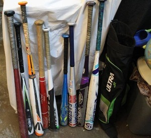 lot 293 image: Baseball bats and holder bag