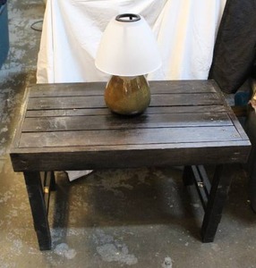 lot 315 image: Handmade table and candle lamp