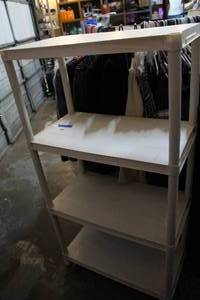 lot 379 image: Plastic shelf about 53 inches tall
