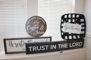 lot 50 image: Wall art includes Bible verses