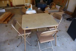 lot 121 image: Folding card table and 4 chairs
