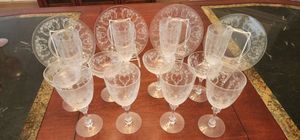 lot 70 image: Etched glass dish set