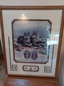 lot 5 image: Life Mates framed print with arrow heads by Barbara Roberts