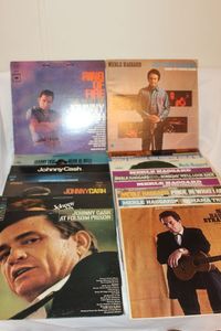 lot 25 image: Collection of Johnny Cash and Merle Haggard Vinyl Albums