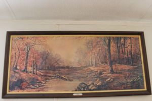 lot 58 image: Framed Artwork by C. Carlo Autumn Approx 52x24