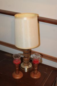 lot 322 image: Accent Lamp and Candle Sticks
