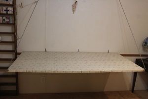 lot 327 image: WallCeiling Mounted Fabric Table (HAS BEEN REMOVED FROM CEILING)