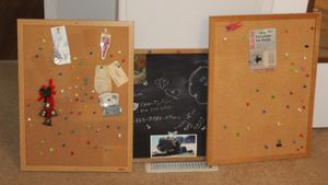 lot 350 image: Cork Boards and Chalk board