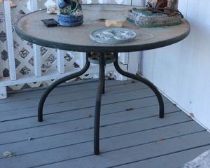 lot 345 image: Glass Top Patio Table