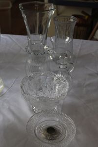 lot 136 image: Clear Glass Dishes and Vases