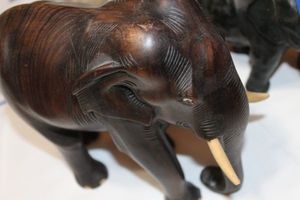 lot 217 image: Iron Wood Elephant