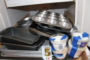 lot 277 image: Bakeware and Muffin Liners and candles