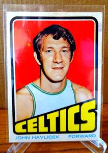 lot 15 image: BIG $ ITEM - VINTAGE BOSTON CELTICS 1972-73 Topps Basketball #110 John Havlicek (HOF)  - CLEAN CARD $$$