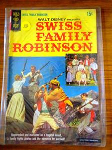 lot 33 image: VINTAGE 1960 Swiss Family Robinson #1 Gold Key 1960 FNVF  $$