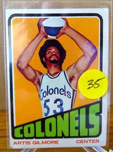 lot 35 image: EXCELLENT ROOKIE CARD - Vintage ARTIS GILMORE ROOKIE 1972-73 Topps NBA Basketball RC #180 Colonels $$