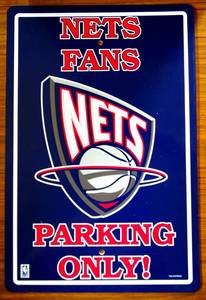 lot 59 image: NEW Brooklyn Nets NBA Old School Classic Logo - LARGE 18x12 - Fans Parking Only Sign $$