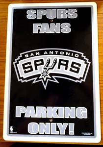 lot 61 image: SAN ANTONIO SPURS NBA Old School Classic Logo - LARGE 18x12 - Fans Parking Only Sign