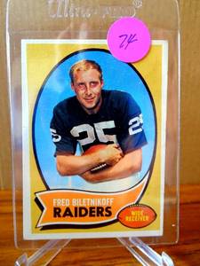 lot 74 image: 1970 Topps - Fred Biletnikoff #85 Vintage Football Oakland Raiders $$