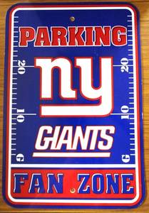 lot 79 image: NEW NFL New York Giants Home Room Office Bar Decor Parking Sign Fan Zone 12 x 18