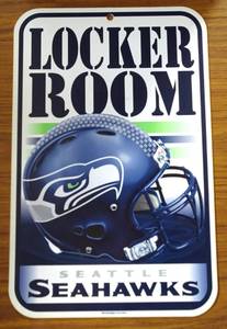 lot 80 image: SEATTLE SEAHAWKS LOCKER ROOM PLASTIC SIGN 11X17 DURABLE POSTER NFL LICENSED (NEW) $$