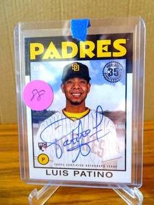lot 88 image: Luis Patino 2021 Topps 1986 RC Auto 35th Anniversary 86A-LPA Rookie Autograph $$