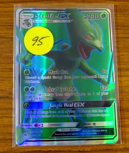 lot 95 image: 2018 POKEMON SUN & MOON FULL ART SCEPTILE GX CARD #196