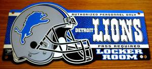 lot 99 image: OFFICIAL DETROUT LIONS LOCKER ROOM SIGN - APPROX 9 X 18