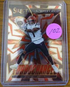 lot 102 image: 2021 Panini Select - Turbocharged #TUR-8 JaMarr Chase