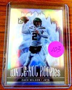 lot 103 image: 2021 Panini Donruss Optic Zach Wilson White Hot Rookies Silver Prizm #WHR-1 RC