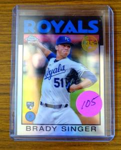 lot 105 image: 2021 Topps Series 2 Brady Singer 1986 RC #86BC-25