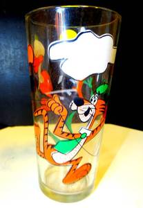 lot 111 image: $$$ RARE 1976 PEPSI COOL CAT TIGER & BEAKY BUZZARD COLLECTORS GLASS