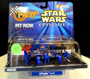 lot 127 image: Nascar Star Wars Episode 1. Winners Circle Pit Row Series 55760. Original seal. $$$