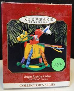 lot 144 image: 1997 Keepsake Ornaments Hallmark Bright Rocking Colors Collectors Series