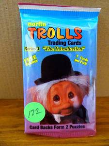 lot 172 image: NEWSEALED - 1992 Collect-A-Card Norfin Trolls Wax Pack Factory Sealed Series 1