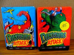 lot 185 image: 1988 Topps - Dinosaurs Attack Wax Packs x2